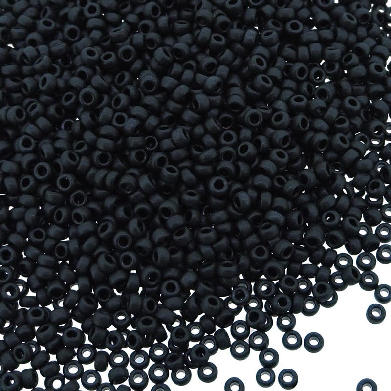 Miyuki Round Seed Beads Size 15/0 8.2g Matte Black - Image 2